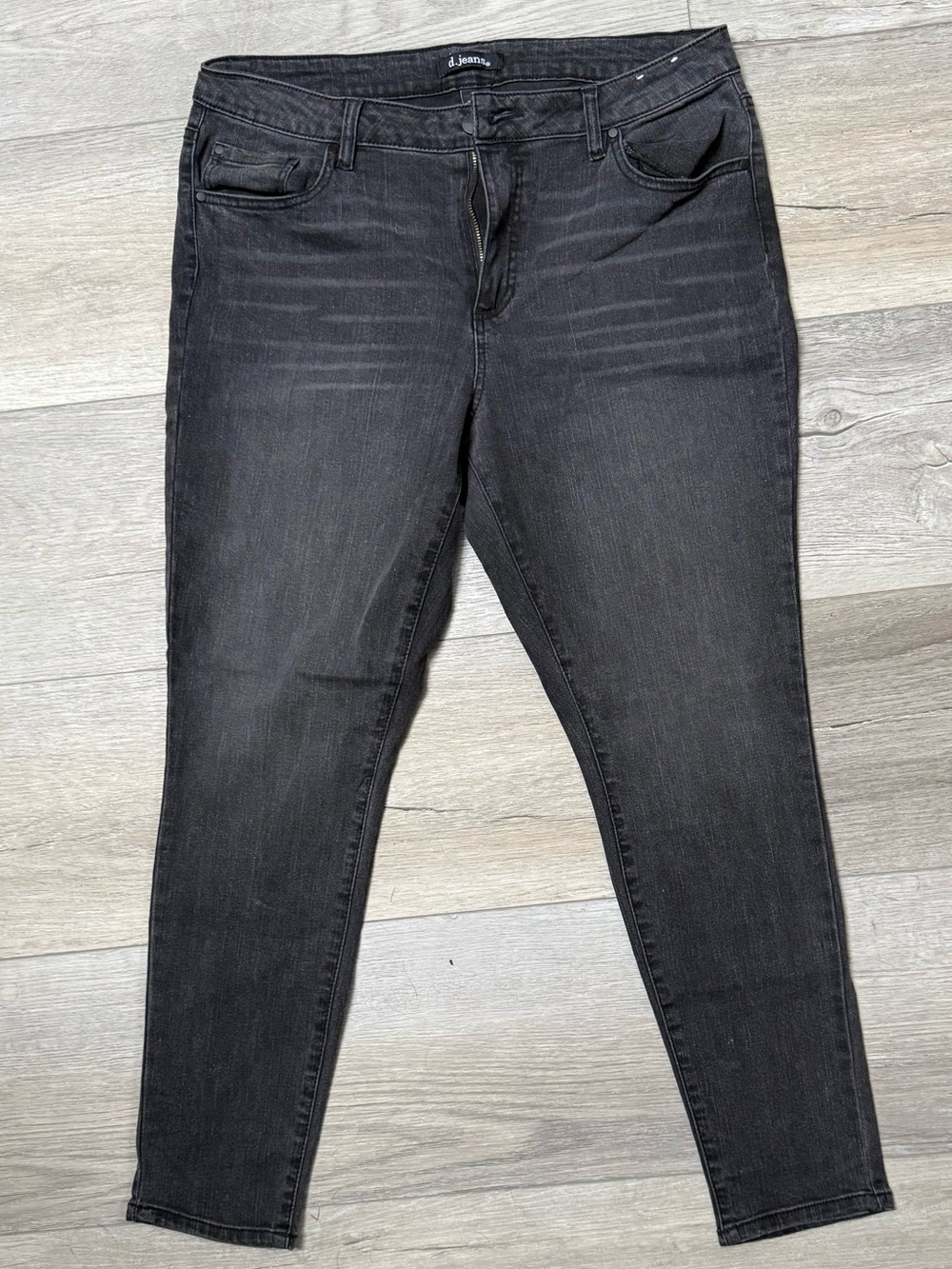 d. jeans Womens Charcoal Skinny Stretch Jeans
